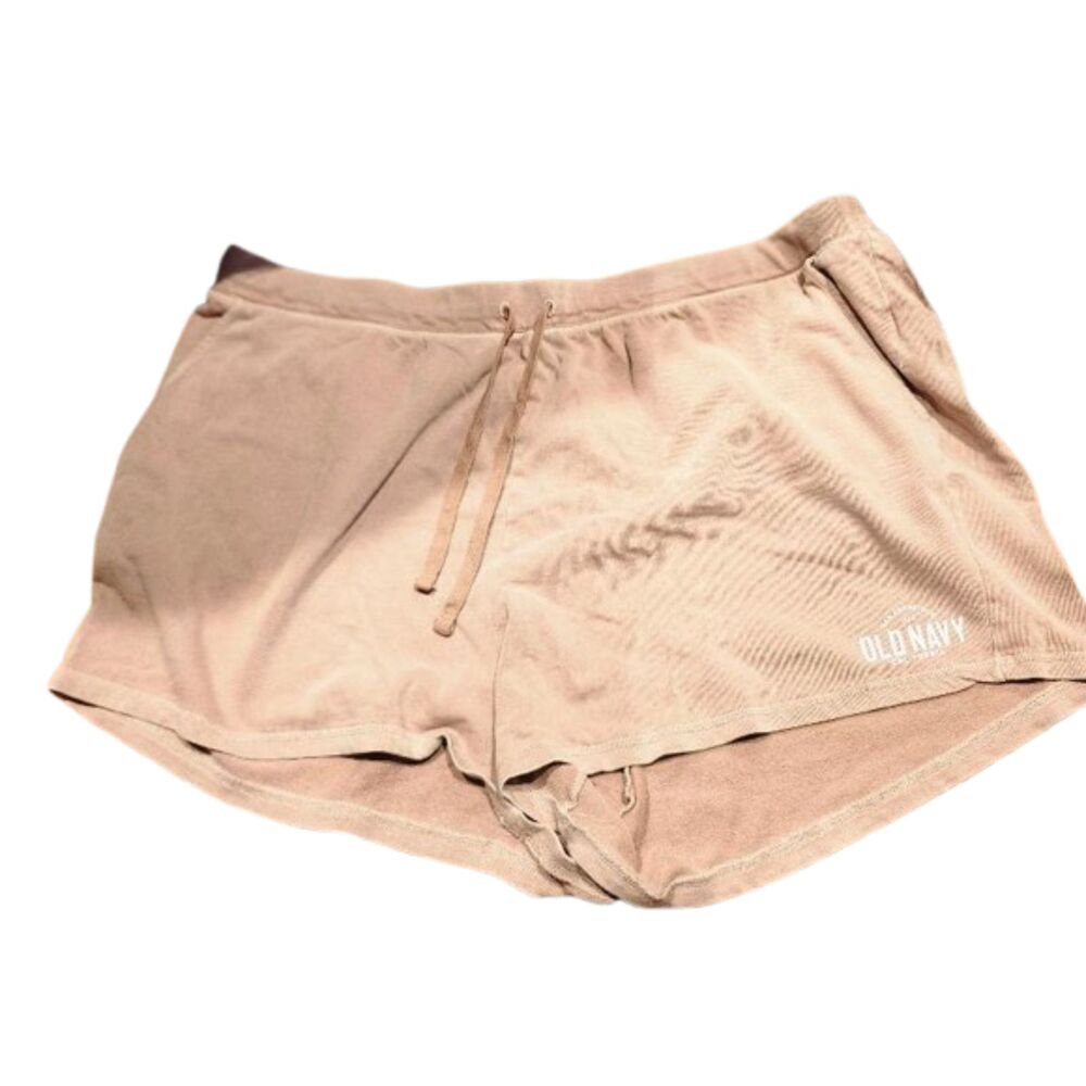T5 Women's Old Navy 3X Extra High Rise Shorts Beige Drawstring